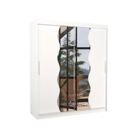 Posuvná skříň se zrcadlem KANSAS - Bílá - šířka 180cm ADRK