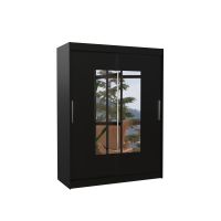 Posuvná skříň se zrcadlem DORRIGO - Černá - šířka 150cm ADRK