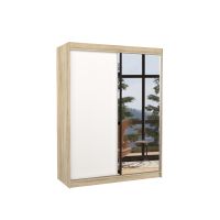 Posuvná skříň se zrcadlem JORDI - Sonoma / Bílá - šířka 150cm ADRK