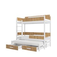 Patrová postel s matracemi QUEEN - Bílá / Antracit - 90x200cm ADRK