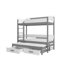 Patrová postel QUEEN - Grafit / Bílá - 90x200cm ADRK