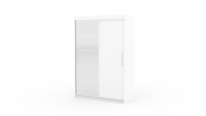 Posuvná skříň se zrcadlem ESTI - Bílá - šířka 150cm ADRK