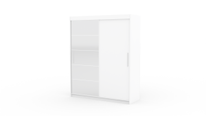 Posuvná skříň se zrcadlem ESTI - Bílá - šířka 180 cm ADRK