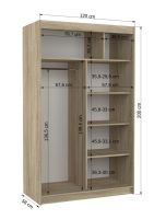 Posuvná skříň se zrcadlem LUGANO - Bílá - šířka 120cm ADRK