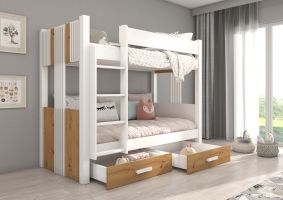 Patrová postel ARTA - Bílá / Artisan - 80x180cm ADRK