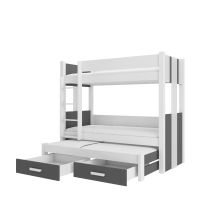 Patrová postel ARTEMA - Bílá / Grafit - 200x90 cm ADRK
