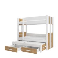 Patrová postel s matracemi ARTEMA - Bílá / Artisan - 180x80 cm ADRK