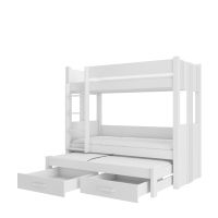 Patrová postel s matracemi ARTEMA - Bílá / Bílá - 180x80 cm ADRK