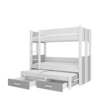 Patrová postel s matracemi ARTEMA - Bílá / Šedá - 180x80 cm ADRK