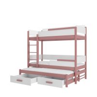 Patrová postel QUEEN - Růžová / Bílá - 80x180cm ADRK