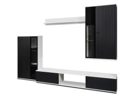 Obývací stěna SALIA - Černá / Bílá - 240x180cm ADRK