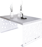 Konferenční stolek RINA - Bílá / Beton - 100x45x60cm ADRK