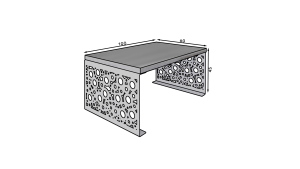 Konferenční stolek RINA - Bílá / Černá - 100x45x60cm ADRK