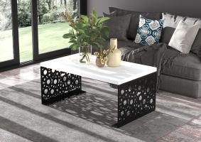 Konferenční stolek RINA - Černá / Bílá - 100x45x60cm