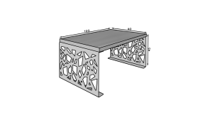 Konferenční stolek SEMARA - Bílá / Beton - 100x45x60cm ADRK