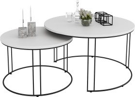 Konferenční stolek 2v1 ETTA - Černá / Bílá - 75x43x75cm ADRK