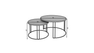 Konferenční stolek 2v1 ETTA - Zlato / Bílá - 75x43x75cm ADRK