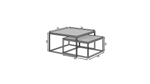 Konferenční stolek 2v1 KAMA - Zlato / Bílá - 75x75cm ADRK