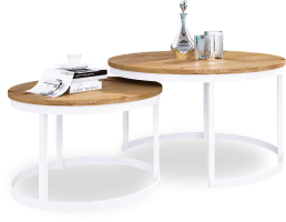 Konferenční stolek 2v1 OKIN - Bílá / Artisan - 75x43x75 cm ADRK