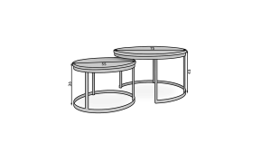 Konferenční stolek 2v1 OKIN - Bílá / Černá - 75x43x75 cm ADRK