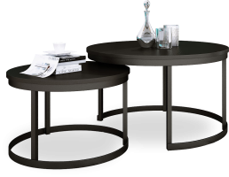 Konferenční stolek 2v1 OKIN - Černá / Černá - 75x43x75 cm ADRK