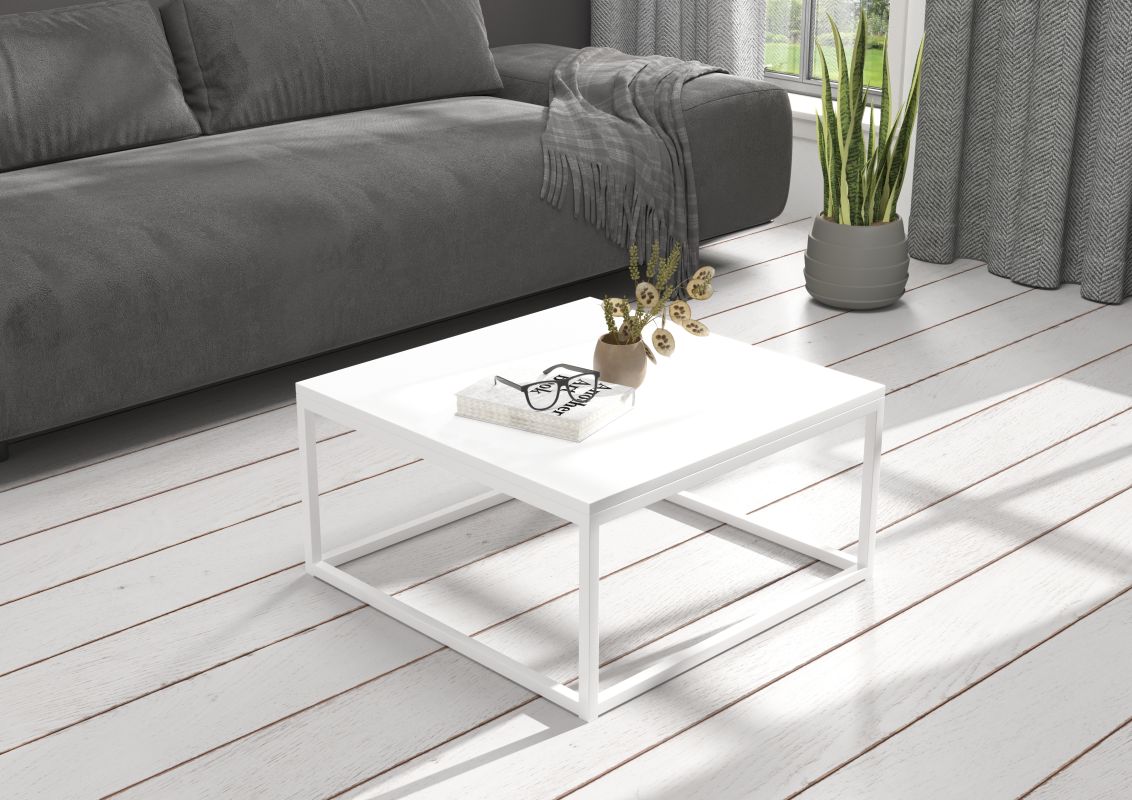 ADRK Konferenční stolek BELTEN - Bílá / Bílá - 65x33x65cm