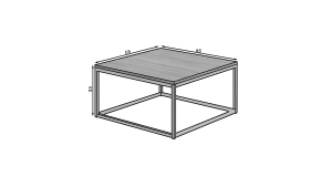 Konferenční stolek BELTEN - Černá / Dub Sonoma - 65x33x65 ADRK