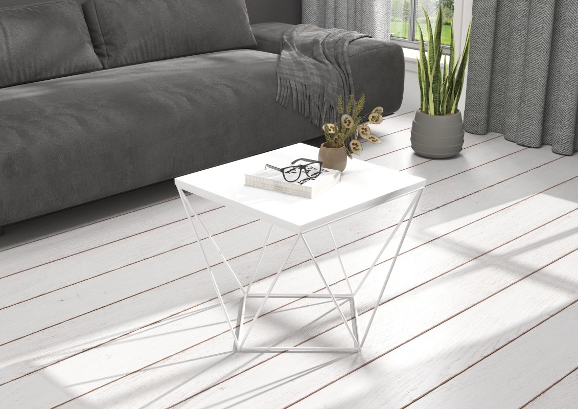 ADRK Konferenční stolek DIANA - Bílá / Bílá - 50x45x50cm