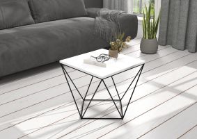 Konferenční stolek DIANA - Černá / Bílá - 50x45x50cm
