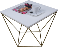 Konferenční stolek DIANA - Zlatá / Bílá - 50x45x50cm ADRK