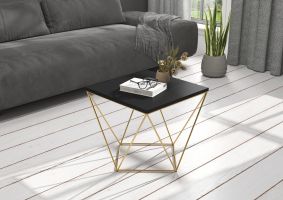 Konferenční stolek DIANA - Zlatá / Černá - 50x45x50cm