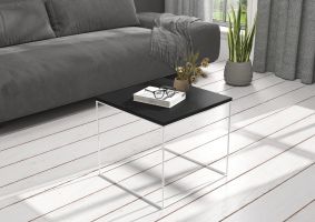 Konferenční stolek ELENA - Bílá / Černá - 50x50cm ADRK