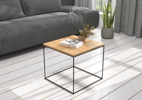 Konferenční stolek ELENA - Černá / Artisan - 50x50cm