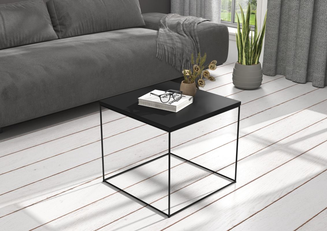 ADRK Konferenční stolek ELENA - Černá / Černá - 50x50cm
