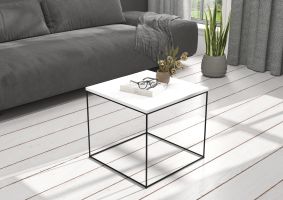 Konferenční stolek ELENA - Černá / Bílá - 50x50cm ADRK