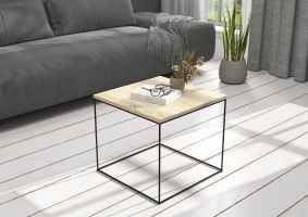 Konferenční stolek ELENA - Černá / Dub Sonoma - 50x50cm