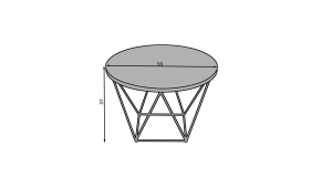 Konferenční stolek LIAM - Bílá / Černá - 55x37x55cm ADRK