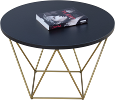 Konferenční stolek LIAM - Zlatá / Černá - 55x37x55cm ADRK