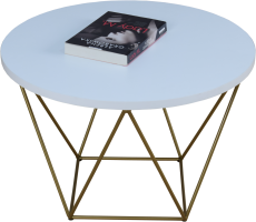 Konferenční stolek LIAM - Zlatá / Bílá - 55x37x55cm ADRK