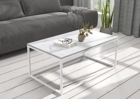 Konferenční stolek NARISA - Bílá / Beton  100x43x60cm