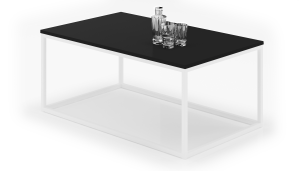 Konferenční stolek NARISA - Bílá / Černá 100x43x60cm ADRK
