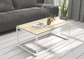 Konferenční stolek NARISA - Bílá / Dub Sonoma  100x43x60cm