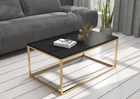 Konferenční stolek NARISA - Zlatá / Černá 100x43x60cm ADRK