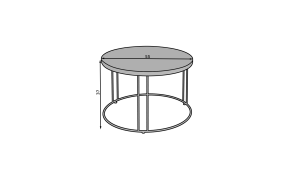 Konferenční stolek NOEL - Bílá / Šedá - 55x37x55cm ADRK