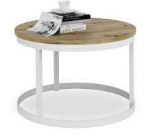 Konferenční stolek RINEN - Bílá / Artisan - 55x36x55 ADRK