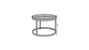 Konferenční stolek RINEN - Zlatá / Bílá - 55x36x55cm ADRK