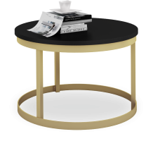 Konferenční stolek RINEN - Zlatá / Černá - 55x36x55cm ADRK