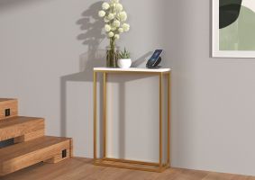 Konzolový stolek LUCAS - Zlatá / Bílá - 60x80x20cm