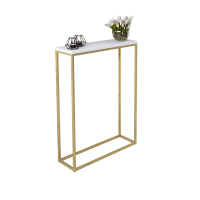 Konzolový stolek LUCAS - Zlatá / Bílá - 60x80x20cm ADRK
