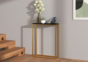 Konzolový stolek LUCAS - Zlatá / Černá - 60x80x20cm
